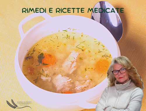 Minestra medicata di riso con  gallina, angelica e bardana