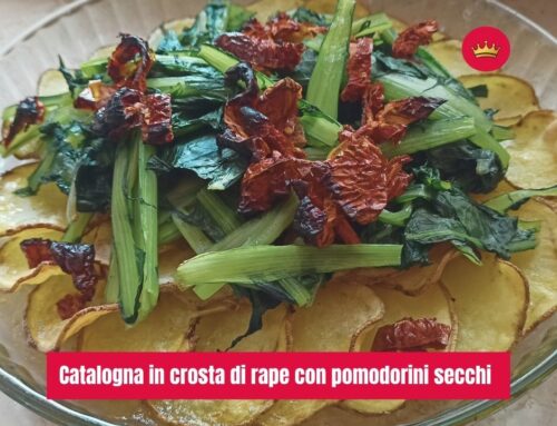 Catalogna in crosta di rape con pomodorini secchi