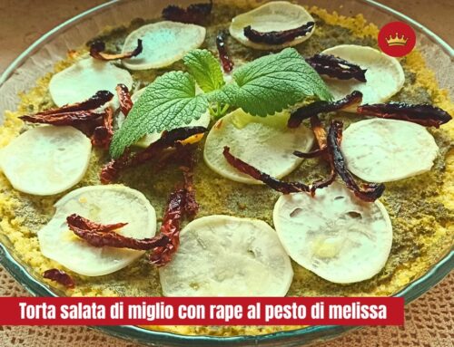 Torta salata di miglio con rape al pesto di melissa